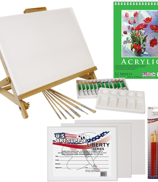 Acrylic painting table easel set