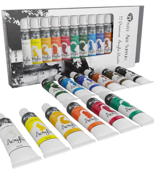 Castle art supplies acrylic paint set pack of 12 colors
