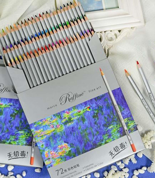 Marco 72 colors art drawing oil base non toxic pencils set for artist sketch