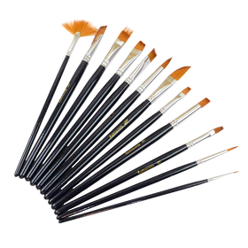 Outop 12pcs nylon hair paint brush set
