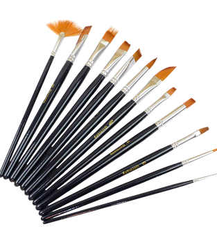 Outop 12pcs nylon hair paint brush set