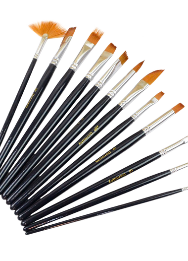 Outop 12pcs nylon hair paint brush set
